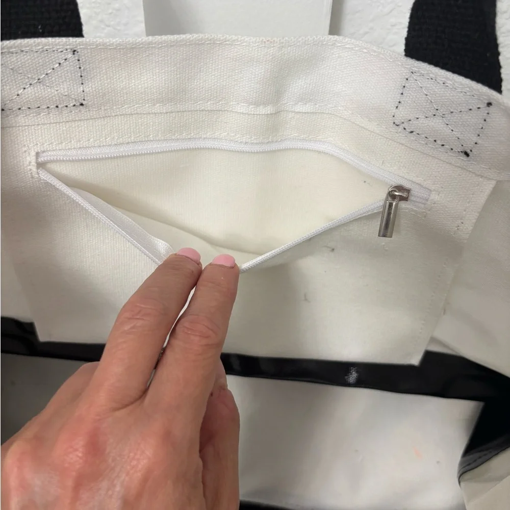 NWOT Black and White Tote Bag with S Monogram